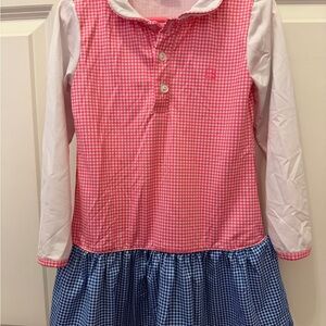 SET Athleisure Pink and Blue Gingham Kids Dress